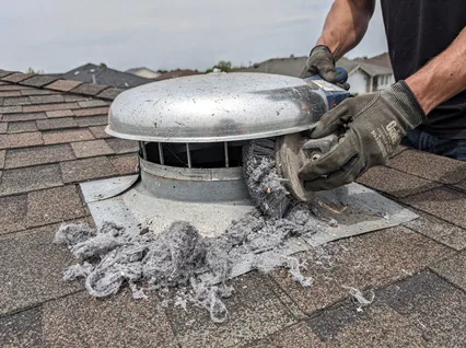 Cleaning Dryer Vent On Roof in Canton