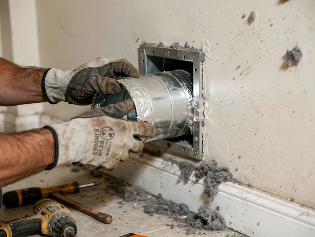 Professional dryer vent repair and installation by Canton Dryer Vent Cleaning in Canton